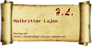 Halbritter Lajos névjegykártya