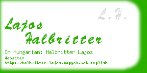 lajos halbritter business card